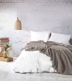 L'essentiel linge de maison Sábana doble de piqué Mona - Mink en Visón